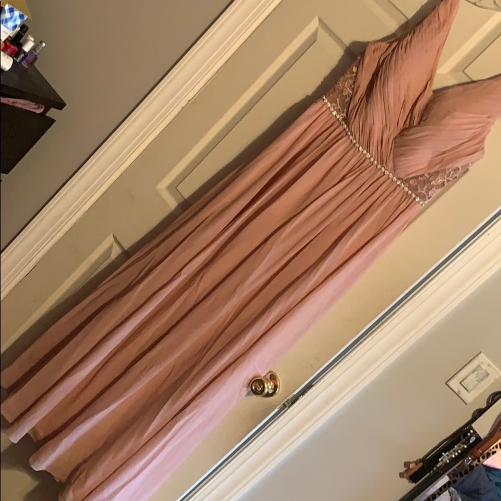 Floor length bridesmaid dress pink